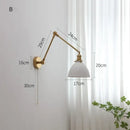 GobekUsa Copper Swing Arm Wall Lights Sconce Up Down LED Modern Ceramic Lampshade