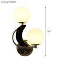 GobekUsa Contemporary Chrome Armed Sconce with Milk Glass Shade - Metal Wall Lighting