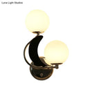 GobekUsa Contemporary Chrome Armed Sconce with Milk Glass Shade - Metal Wall Lighting