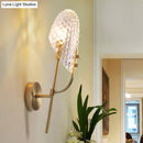 GobekUsa Modern Crystal Beveled Shade Wall Sconce Light - Elegant Brass 1-Light Fixture for Hallway