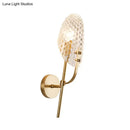 GobekUsa Modern Crystal Beveled Shade Wall Sconce Light - Elegant Brass 1-Light Fixture for Hallway