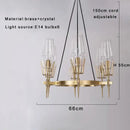 GobekUsa Crystal Bronze Pendant Lamp for Dining Room LED Dimmable Lighting
