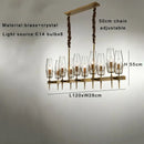 GobekUsa Crystal Bronze Pendant Lamp for Dining Room LED Dimmable Lighting