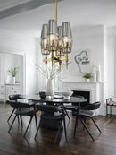 GobekUsa Crystal Bronze Pendant Lamp for Dining Room LED Dimmable Lighting