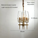 GobekUsa Crystal Bronze Pendant Lamp for Dining Room LED Dimmable Lighting