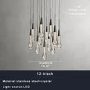 GobekUsa Brass Crystal Ceiling Pendant Light Luxury Large Home Decor Fixture