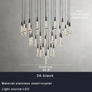 GobekUsa Brass Crystal Ceiling Pendant Light Luxury Large Home Decor Fixture