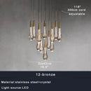 GobekUsa Brass Crystal Ceiling Pendant Light Luxury Large Home Decor Fixture