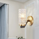 GobekUsa Simplicity Crystal Flush Wall Sconce with 2 Lights - Brass Bedside Fixture