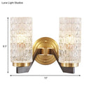 GobekUsa Simplicity Crystal Flush Wall Sconce with 2 Lights - Brass Bedside Fixture