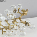 GobekUsa Brass Crystal Grape Ornaments | Modern Desk Decoration Sculpture