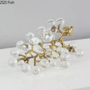GobekUsa Brass Crystal Grape Ornaments | Modern Desk Decoration Sculpture