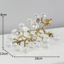 GobekUsa Brass Crystal Grape Ornaments | Modern Desk Decoration Sculpture
