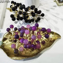 GobekUsa Brass Crystal Grape Ornaments | Modern Desk Decoration Sculpture