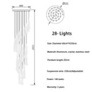 GobekUsa Crystal LED Chandelier: Modern Loft Art Pendant Lighting for Restaurant, Bar, Staircase
