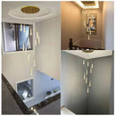 GobekUsa Crystal LED Chandelier: Modern Loft Art Pendant Lighting for Restaurant, Bar, Staircase