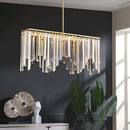 GobekUsa LED Island Light with Brass Finish & Crystal Flute Design - Stylish Hanging Lamp for Tables