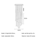 GobekUsa Crystal LED Pendant Chandelier for Retro Villa Stairs