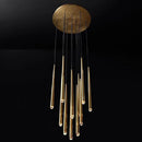 GobekUsa Crystal LED Pendant Chandelier for Retro Villa Stairs