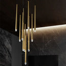 GobekUsa Crystal LED Pendant Chandelier for Retro Villa Stairs
