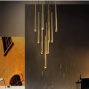 GobekUsa Crystal LED Pendant Chandelier for Retro Villa Stairs