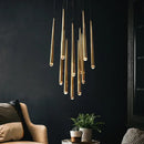GobekUsa Crystal LED Pendant Chandelier for Retro Villa Stairs