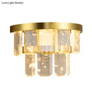 GobekUsa Modern Crystal LED 2-Layer Hallway Sconce Wall Mount Lamp in Brass