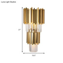 GobekUsa Modern Multi Layer Metal and Crystal Prisms Wall Lamp - 2/3 Bulbs, Brass Finish