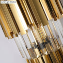GobekUsa Modern Multi Layer Metal and Crystal Prisms Wall Lamp - 2/3 Bulbs, Brass Finish