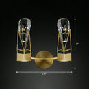 GobekUsa Modern Brass Wall Sconce with Crystal Rock Deco, Metal Light Fixture