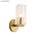GobekUsa Modern Brass Wall Mounted Lamp with Crystal Shade - Elegant Bedside Lighting