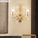 GobekUsa Clear Glass Wall Mounted Light with Crystal Accent and Brass Finish