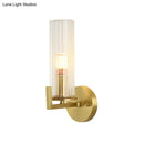 GobekUsa Modern Crystal Wall Sconce with Brass Finish - 1 Light Fixture for Bedroom