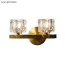 GobekUsa Modern Crystal Wall Sconce with Brass Finish and 1/2 Lights