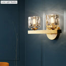 GobekUsa Modern Crystal Wall Sconce with Brass Finish and 1/2 Lights