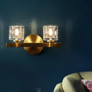 GobekUsa Modern Crystal Wall Sconce with Brass Finish and 1/2 Lights