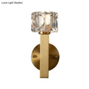 GobekUsa Modern Crystal Wall Sconce with Brass Finish and 1/2 Lights
