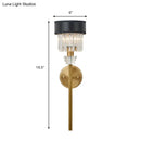 GobekUsa Stylish 1-Light Crystal Wall Sconce with Fabric Shade and Brass Cylinder - Modern Wall Mount Light