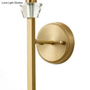 GobekUsa Stylish 1-Light Crystal Wall Sconce with Fabric Shade and Brass Cylinder - Modern Wall Mount Light