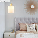 GobekUsa Modern 1-Light Brass Cylinder Sconce with Milk Glass Shade - Wall Lighting Fixture