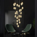 GobekUsa Crystal LED Chandelier: Modern Staircase & Living Room Pendant Light Fixture