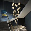 GobekUsa Crystal LED Chandelier: Modern Staircase & Living Room Pendant Light Fixture