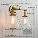 GobekUsa Funnel Glass Wall Sconce Light Fixture for Bedroom and Loft Decor