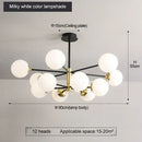 GobekUsa Glass Ball LED Chandelier: Retro Round Wrought Iron Indoor Lighting for Kitchen, Living Room, Farmhouse