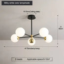 GobekUsa Glass Ball LED Chandelier: Retro Round Wrought Iron Indoor Lighting for Kitchen, Living Room, Farmhouse