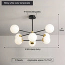 GobekUsa Glass Ball LED Chandelier: Retro Round Wrought Iron Indoor Lighting for Kitchen, Living Room, Farmhouse
