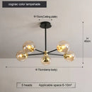 GobekUsa Glass Ball LED Chandelier: Retro Round Wrought Iron Indoor Lighting for Kitchen, Living Room, Farmhouse