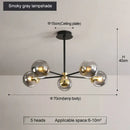 GobekUsa Glass Ball LED Chandelier: Retro Round Wrought Iron Indoor Lighting for Kitchen, Living Room, Farmhouse