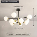 GobekUsa Glass Ball LED Chandelier: Retro Round Wrought Iron Indoor Lighting for Kitchen, Living Room, Farmhouse