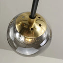 GobekUsa Glass Ball LED Chandelier: Retro Round Wrought Iron Indoor Lighting for Kitchen, Living Room, Farmhouse